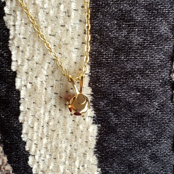Garnet red birthstone Earrings and Pendant Gold chain - Picture 6 of 7